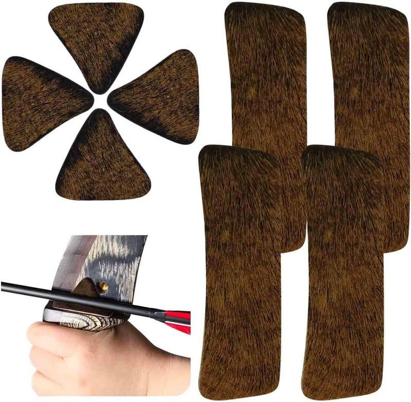 THREE ARCHERS Fur Arrow Rest Stick on Recurve Bow Riser Adhesive Backed Sticker on Longbow for Recurve Bow Hunting Shooting（4 Pairs） - Image 1